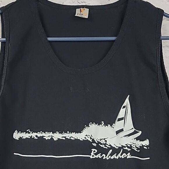 Barbados Black Tank Top Graphic Tee XL Sleeveless Unisex T-Shirt Women's Men - Picture 2 of 4